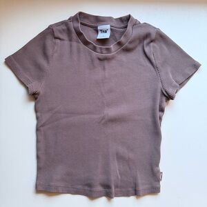 ARITZIA TNA Ribbed Tee Mauve | XS